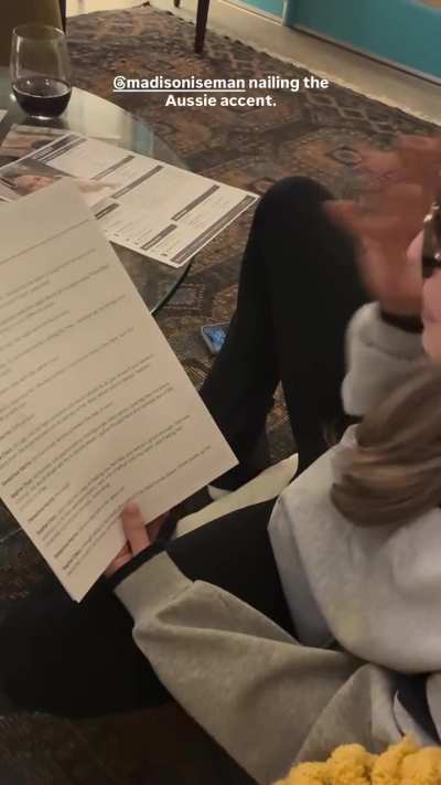 “Madison Iseman nailing the Aussie accent” IG 1/25/2026