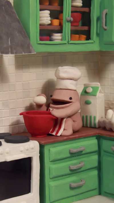 My clay mascot made me some pancakes! 