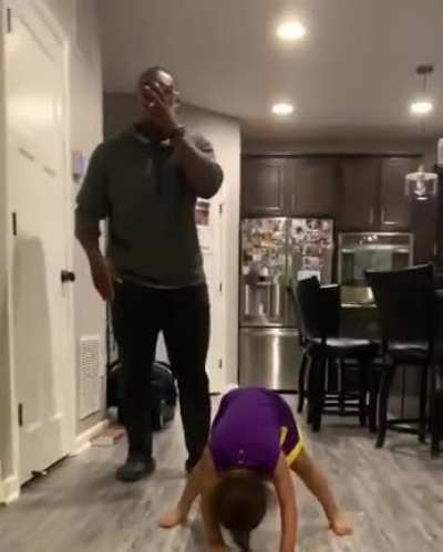 Trying to teach the daughter a fun dance