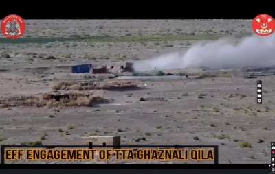 Footage of Pakistan Frontier Corps Artillery pounding Afghan Taliban Ghaznali Gate Post. Clashes started after unprovoked fire from Afghan Taliban border troops injured 2 soldiers. Over 2 Dozen of Taliban border guards have been neutralized as seen in foo