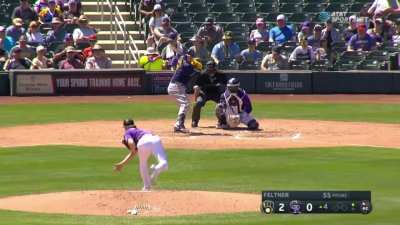 [Highlight] Luke Voit demolishes a baseball to dead center for his final at bat of spring training (with amusing commentary from the Rockies announcers near the end of this clip)