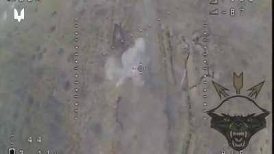 FPV Drone expertly drops explosives into a russian tank hatch