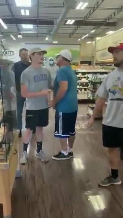 These anti-mask videos are a dime a dozen but getting carried out by your own kid is hilarious