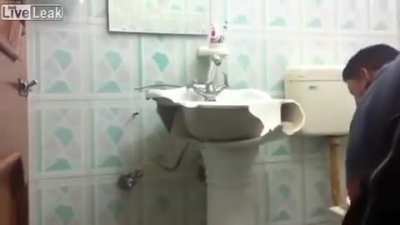 Plumber at work