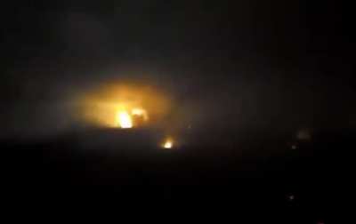 Night time footage from a Russian drone showing glide bomb strikes on a Ukrainian postion in Vovchansk in the Kharkiv Oblast.