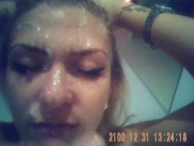 Slut Unhappily Takes Huge Load
