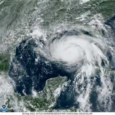 Hurricane Ida path over Gulf in past 36hrs