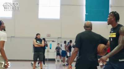 [Highlight] Joel Embiid and Norman Powell having a laugh together at a Sixers assistant coach's private runs