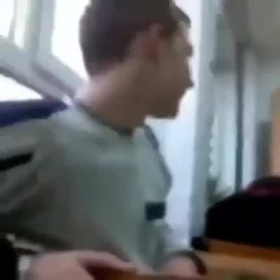 A kid screaming in class trying to be funny