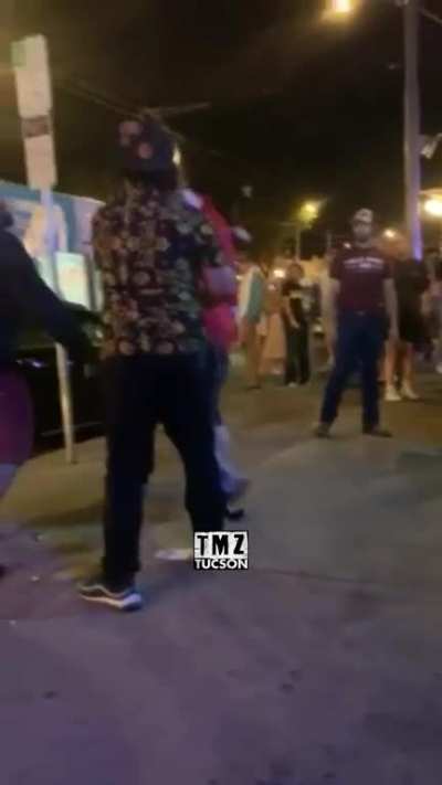 Drunk man gets man handled by bouncers outside bar in Tucson, Arizona