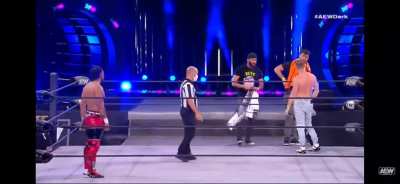 Orange Cassidy changes into his fighting shades