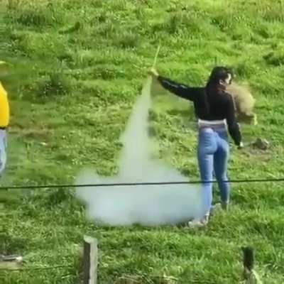 When you forget there's a rocket in your hand