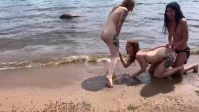 People saw they shooting on a public beach