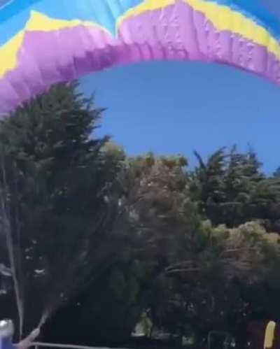 Man deploys parachute while on ground