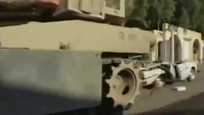 soldiers destroying a taxi for 