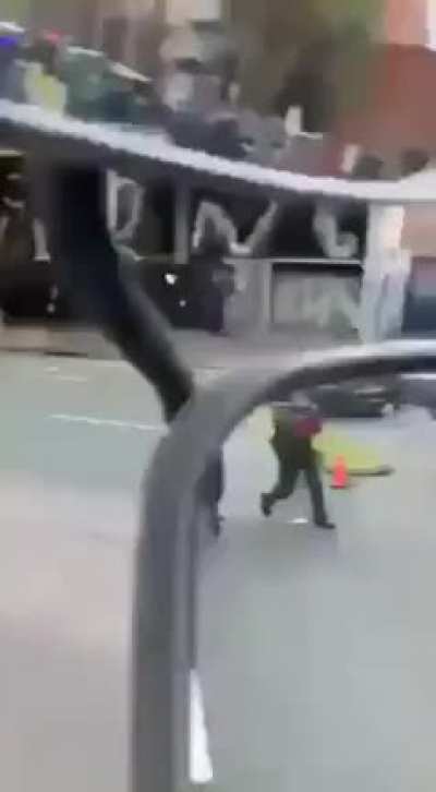 Police cars get chased out in Melbourne, Australia