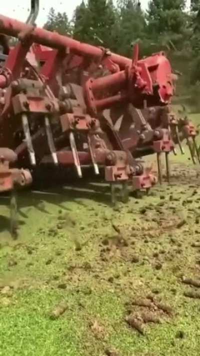 Golf course aeration is preventive maintenance but looks like it’s straight out of a nightmare
