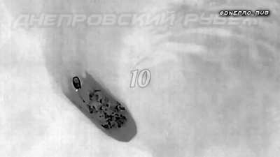 Multiple drone drops target Ukrainian boats crossing the Dniepr, Krynky, January 8th 2024