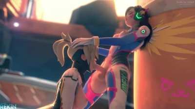 Mercy deepthroating D.vas cock (comandorekin)