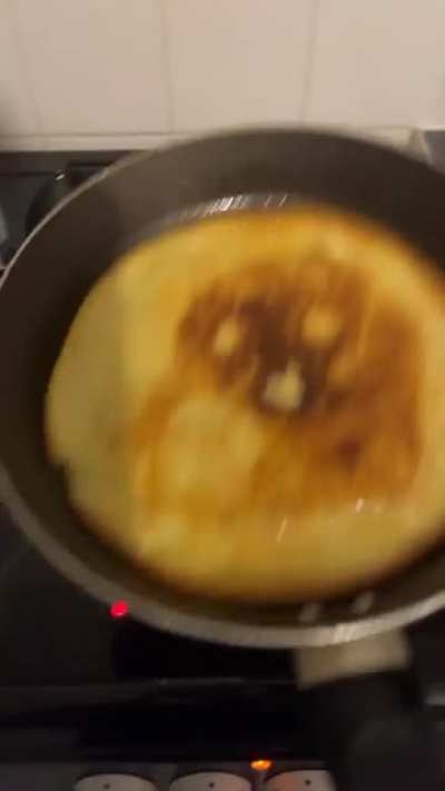 My friend made pancakes after worrying she wouldn’t be able to and asking me for tips and then sent me this, her exclamation of both joy and genuine eff you when she executed a perfect flip just made me belly laugh