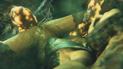 Ada Wong inflated by tentacle
