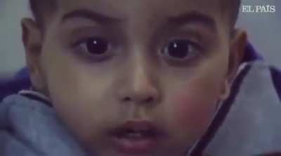 A traumatized Palestinian child from the bombing.