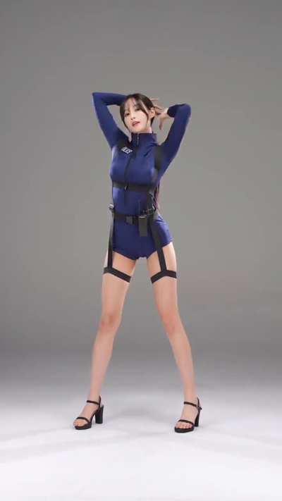 Police cosplay girl