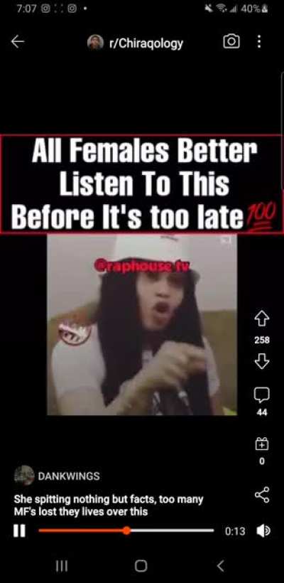 She Spitting Facts Alot Of Niggas Died Because Of This Whats You Guys Thoughts About This?