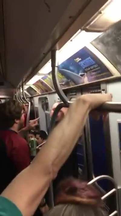 racist mf gets thrown off train (might be offensive)