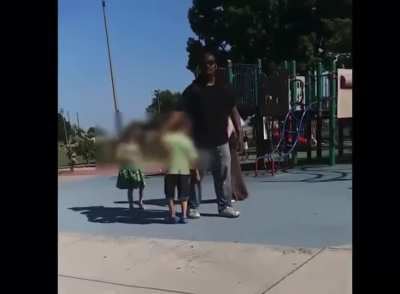 The little boy and girl were kicking eachother and the boys dad intervened and said “no kicking” then girl’s mom came up and KICKED HIS CHILD