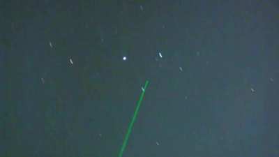 UFO performs sharp maneuver after laser pointer directly hits craft, Big Bear Lake, California