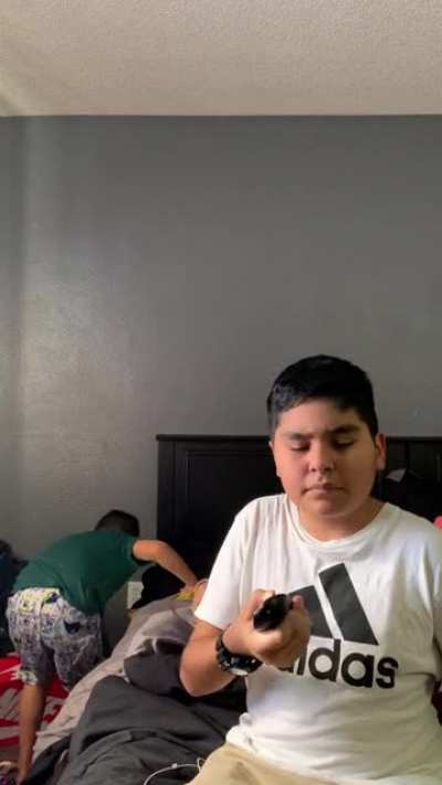This is me (14m) and my brother (5m) having a normal day.