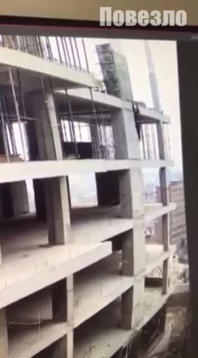 Luckily he had strength in his arms