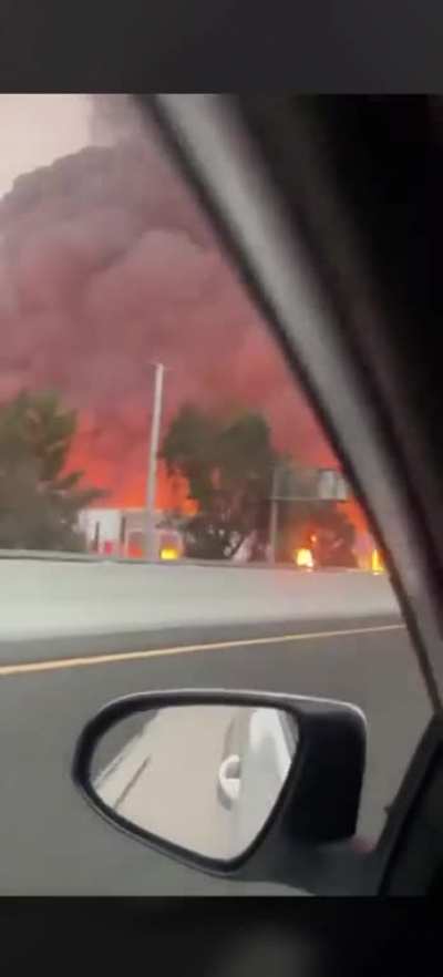 Amazon warehouse catches fire. Some reports say that the fire was started deliberately.