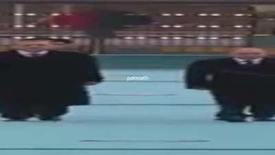 Wide Putin and Erdogan walking