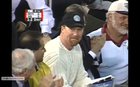 Mark McGwire making a nice snag as a spectator at game 4 of the 1998 World Series