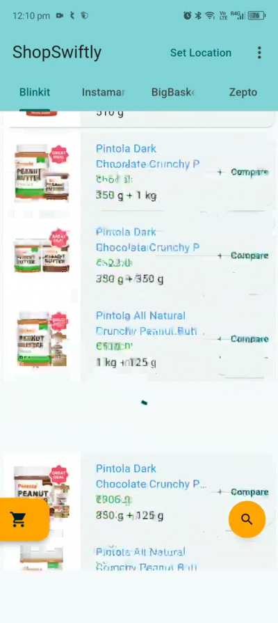 Created an app in which you can compare prices between multiple platforms like instamart, blinkit etc.