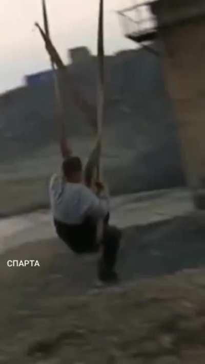 Swinging on makeshift belts?