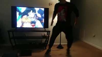 Man dances to anime