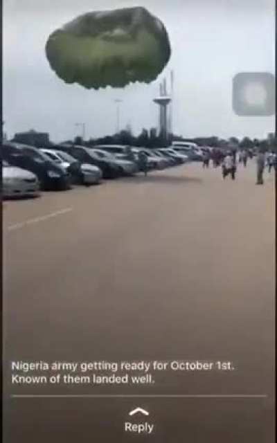 Nigerian Millitary displays aerial dominance with gallant paratroopers display in preparation for independence day celebrations