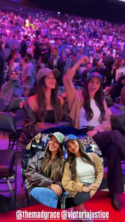 Vic & Maddy at The Knicks game in Abu Dhabi | Instagram Post 10/4/25