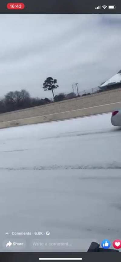 Skiing behind a truck on I10 in Houston