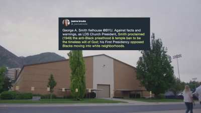 Question for J. Reuben, Abraham O., Harold B., George A. & Ezra T.: you sorry lot can keep your law school and administration building, your library and fieldhouse – I'm looking for Brigham's building, which apparently doesn't exist. Is his statue int