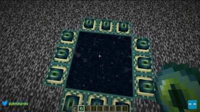 Building an end portal in the nether in minecraft