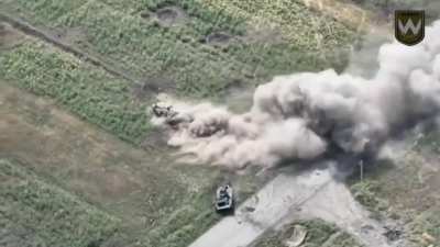 When you see two destroyed BMPs in front of you, maybe it’s time to find some other road? No!