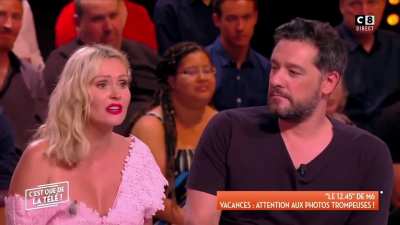 Wifey Tatiana Laurens flashed her big tits 'accidentally' on live TV