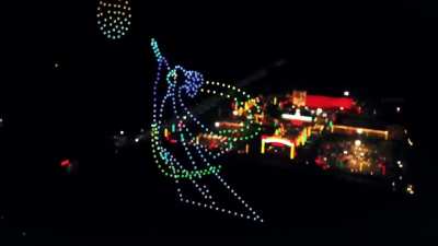 Showcase of a drone holographic light show