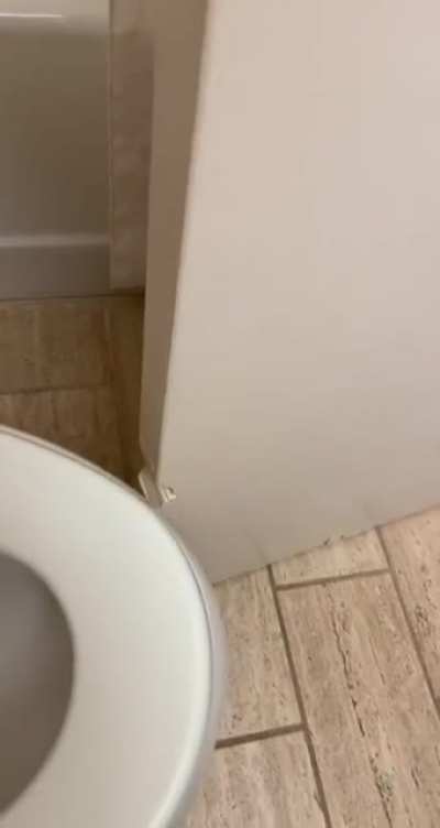 Hotel’s solution for this bathroom hack job...