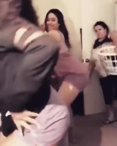 Two girls twerk