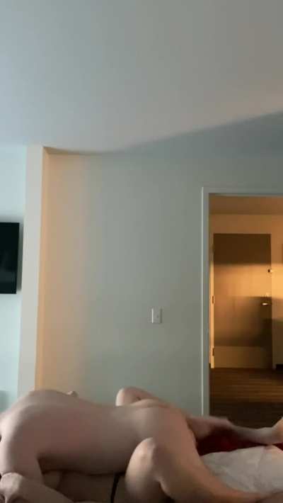 Don’t pull out daddy! She wraps her legs around me to keep me inside while I cum